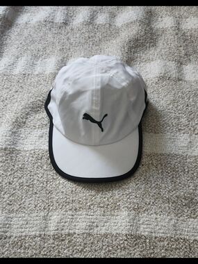 Puma White Performance Cap with Black Trim